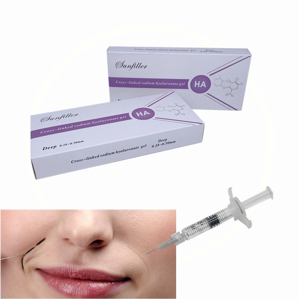 Skin Rejuvenation 2ml CE ISO Sunfiller Injectable Dermal Filler Deep Wrinkle Hyaluronic Acid Injection